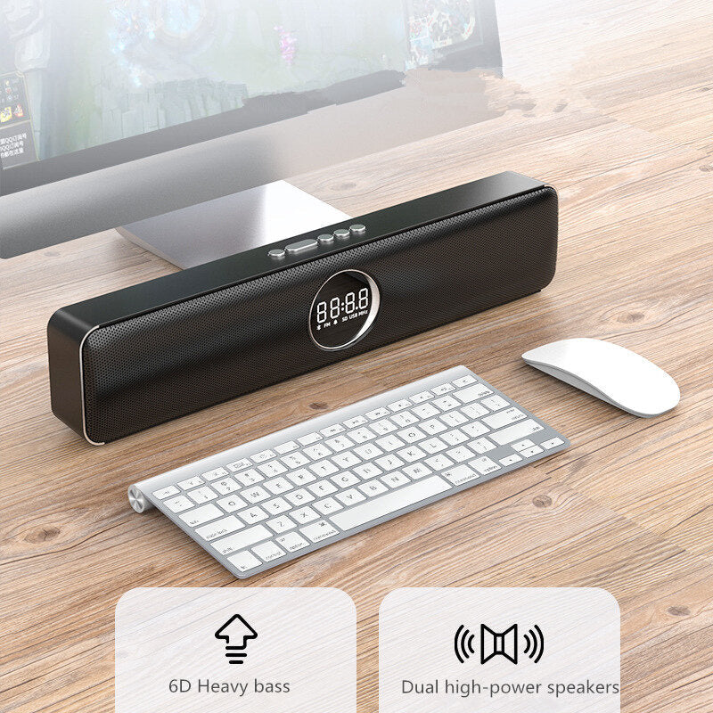 4 Unit Sound LED Display Big Power Wireless Bass Column 6D Stereo Soundbar Music Center Bluetooth Speaker