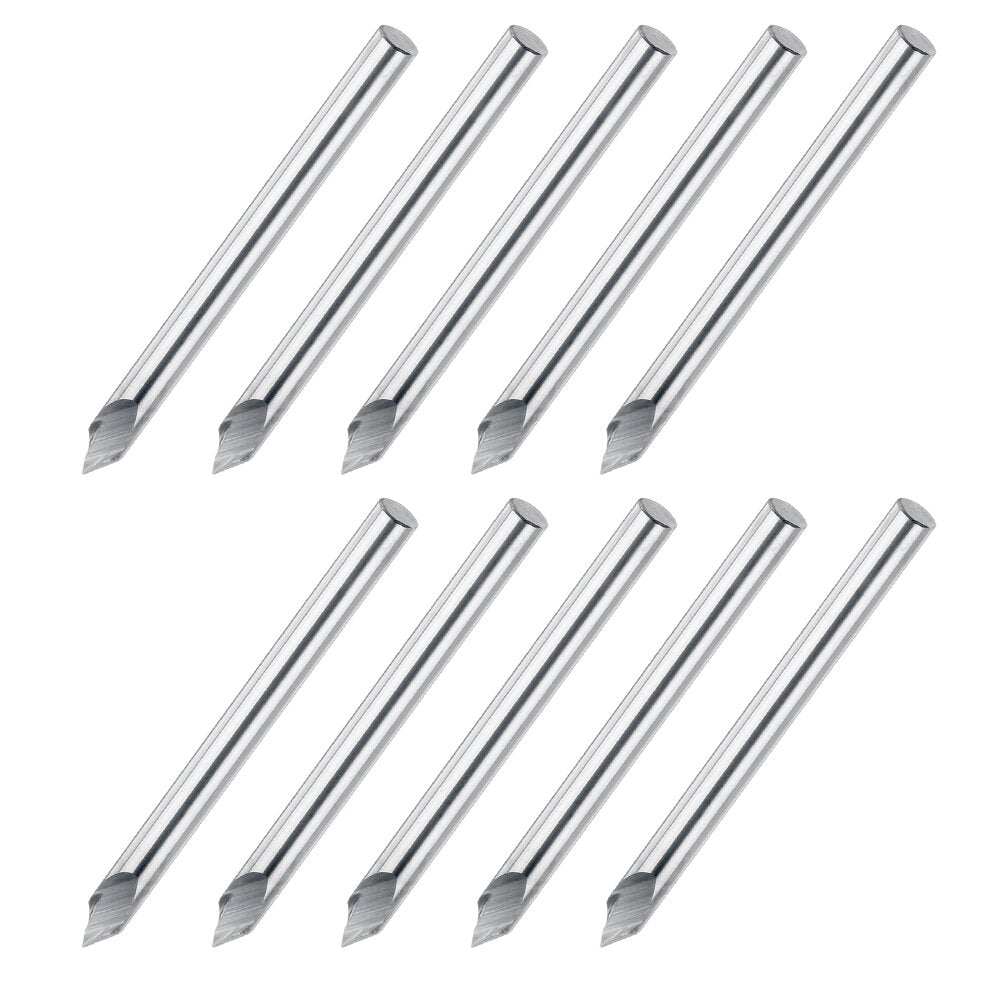 10Pcs 3.175mm Shank Engraving Bit End Milling Cutter 60 Degrees Tip 0.1mm Carbide 3D Milling Bit Carving