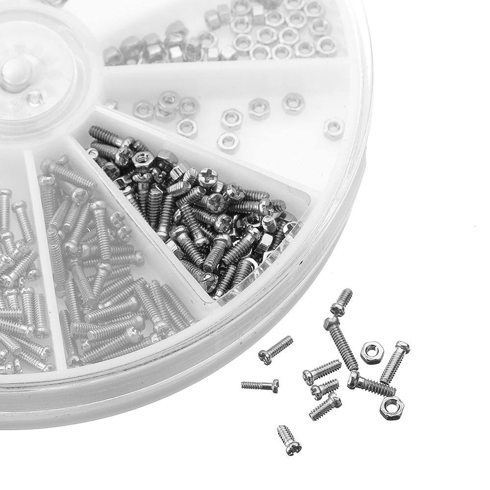 600Pcs Stainless Steel M1/1.2/1.4/1.6 Small Screws Nut for Watches Clocks Mobile 2-4mm