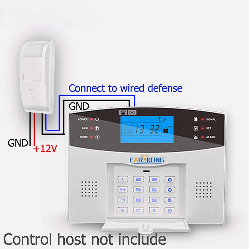 Wired Passive Window Curtain Infrared Detector PIR Motion Sensor Support Temperature Compensation For Home Alarm