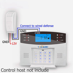 Wired Passive Window Curtain Infrared Detector PIR Motion Sensor Support Temperature Compensation For Home Alarm