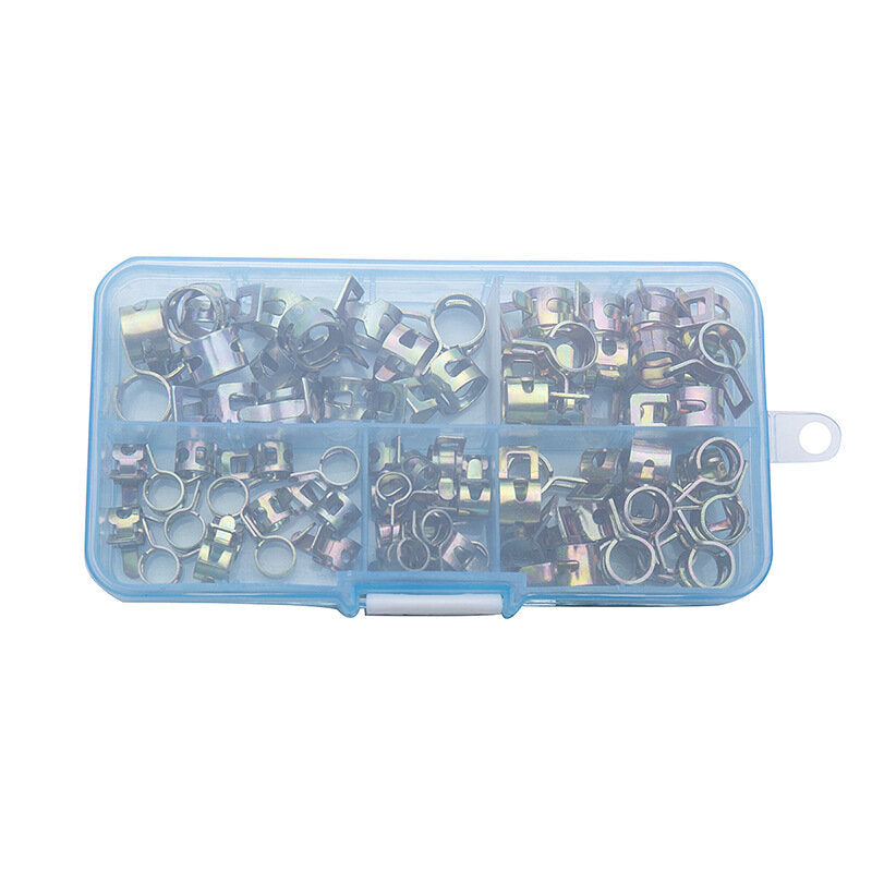 75Pcs Spring Clip Fuel Hose Line Pipe Tube Band Clamp Fastener Pipe Clip Assortment Kit 6mm/7mm/8mm/9mm/10mm