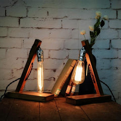 Retro Wood UK Plug E27 Edison Table Lamp Cafe Home Bar Decoration