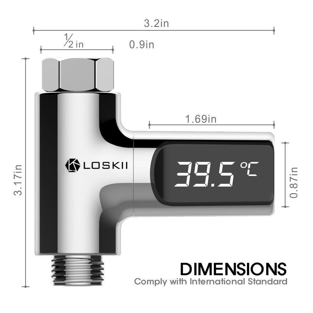 LED Display Home Water Shower Thermometer Flow Self-Generating Electricity Water Temperture Meter Monitor Energy Smart Meter  for Baby Care