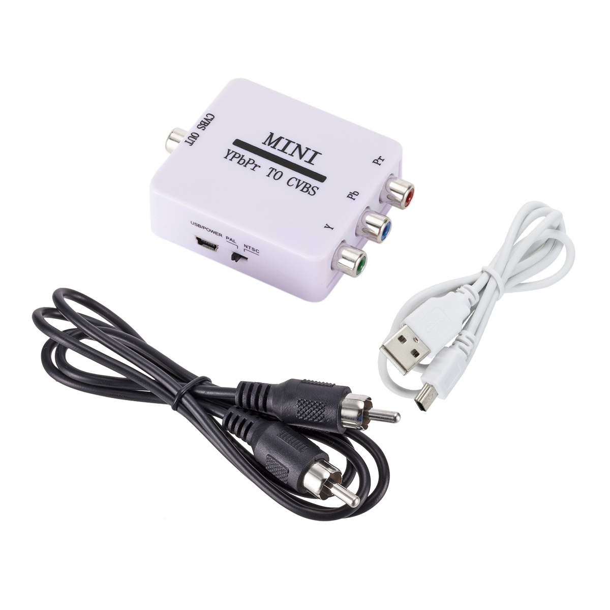 Mini YPbPr to CVBS Video Converter Adapter Color Difference to AV Converter 1080P for TV Projector Monitor