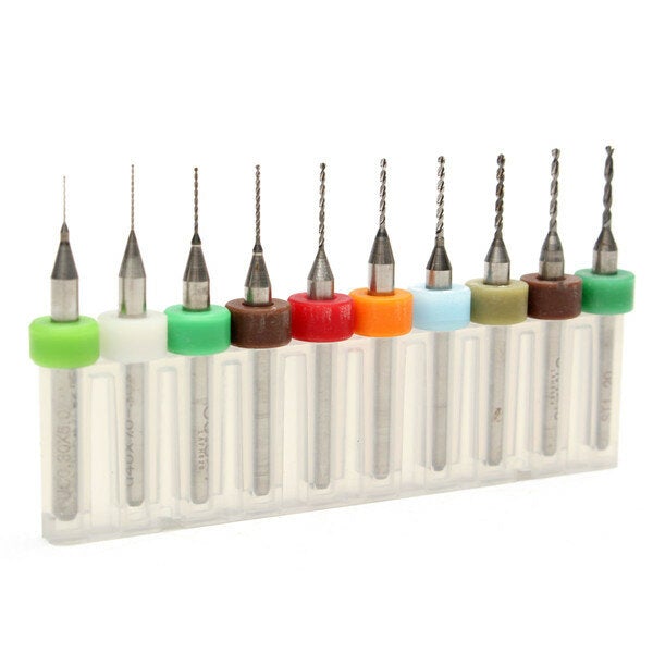10pcs Hard Alloy Tungsten Steel Micro PCB CNC Drill Bits For Circuit Boards