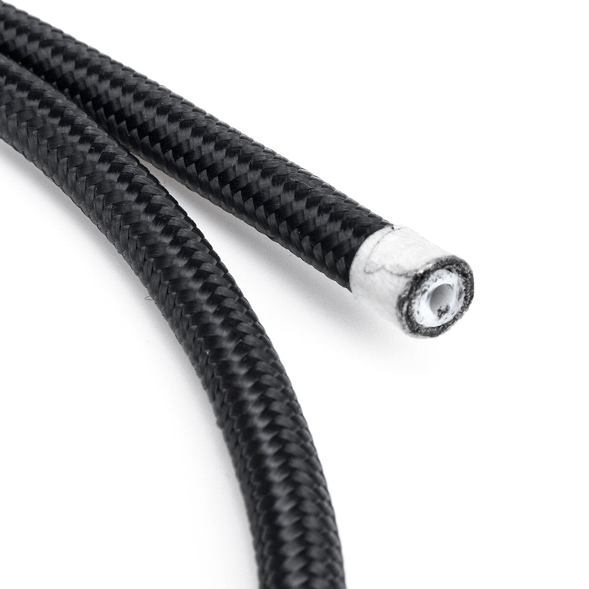 3FT Fuel Hose Oil Gas Line Pipe PTFE Nylon Stainless Steel Hose
