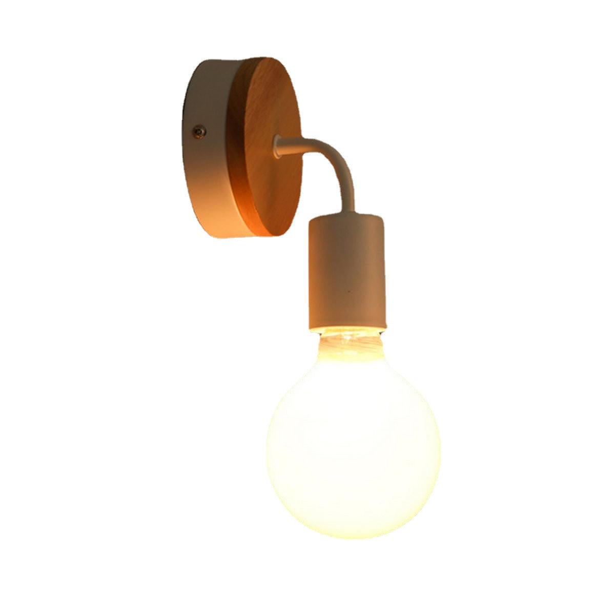 Modern White Black E27 Wall Lamp Fixture Sconce Holder Wood Base Cafe Home Decor
