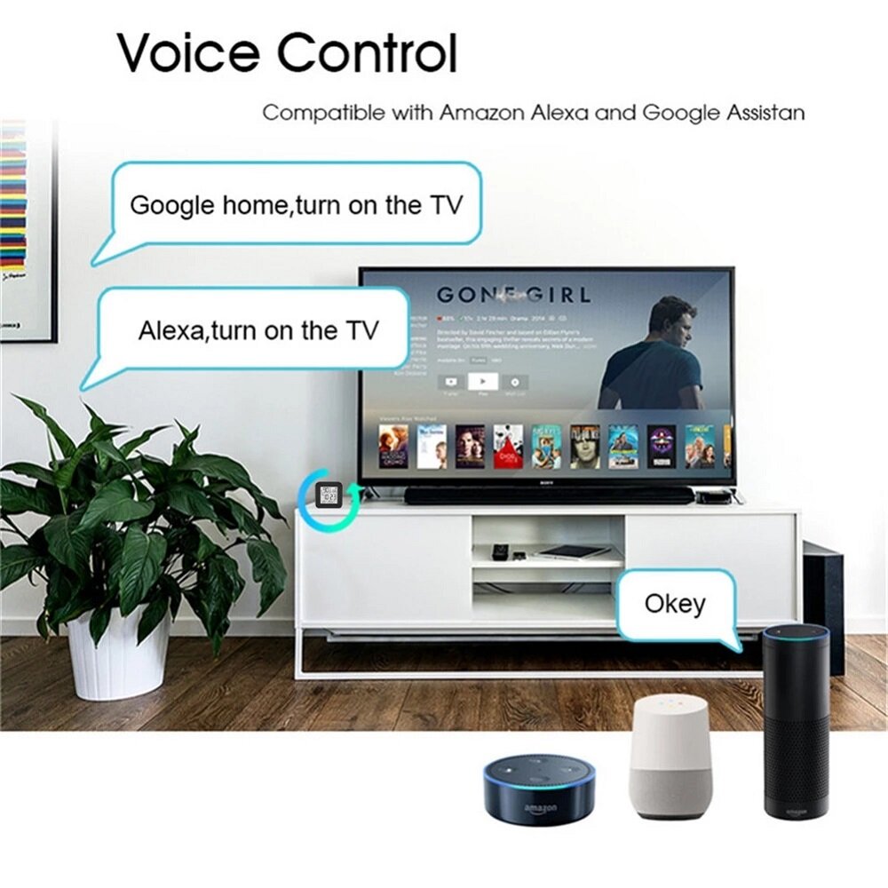 WiFi Smart Remote Controller Temperature and Humidity Sensor for Air Conditioner TV AC Works with Alexa Google Home