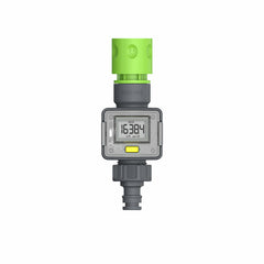 Water Flow Meter Digital Water Meter for Outdoor Garden Hose RV GPM Measure Gallon Liter Consumption and Water Flow Rate with Quick Connectors