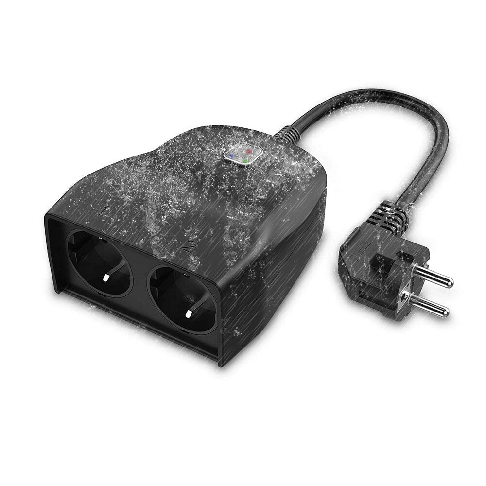WiFi Smart EU Plug Socket Controller IP44 Outdoor Waterproof Alexa Google Home Automation 2000W