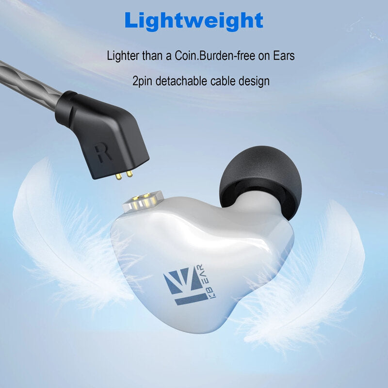 Dual Magnectic Circuit Dynamic In Ear Earphone Running Sport Hi-Fi Wired Headphones With Mic Earbuds Kbear KS2 KB06