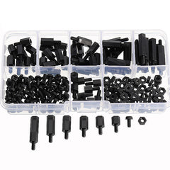 M3NH11 M3 Nylon Screw Black White Hex Screw Nut PCB Standoff Assortment Kit 180Pcs