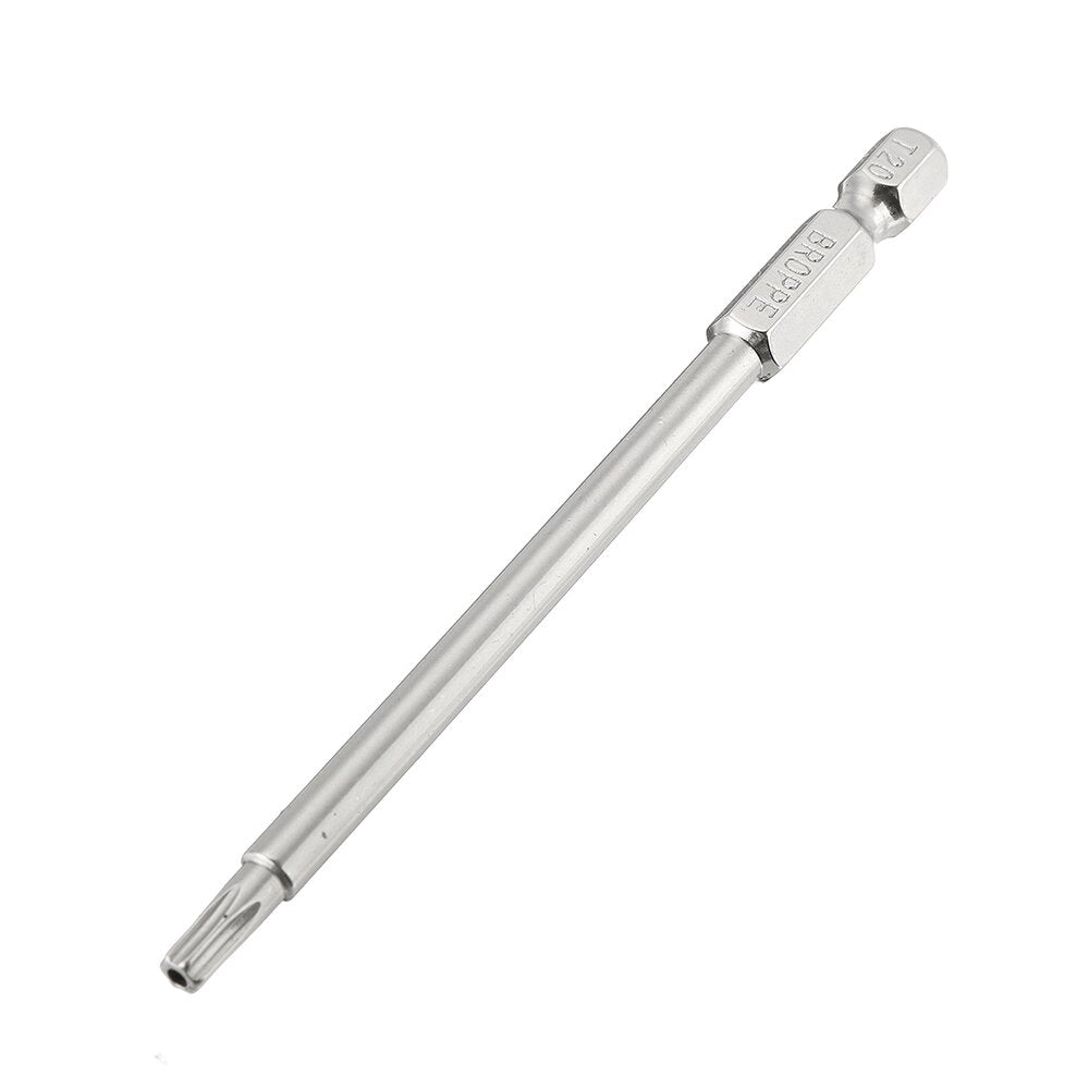 10Pcs S2 Alloy Steel T6-T40 100mm Magnetic Torx Screwdriver Bits 1/4 Inch Hex Shank