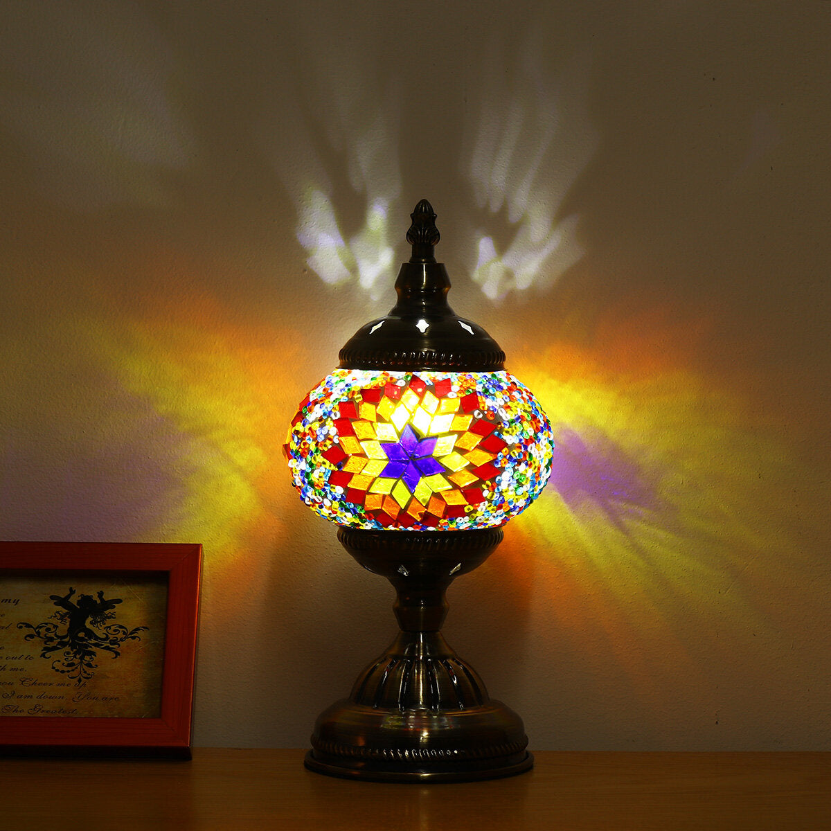 E27 Handmade Retro Turkish Moroccan Romantic Table Lamp Home Bar Fixture Decor