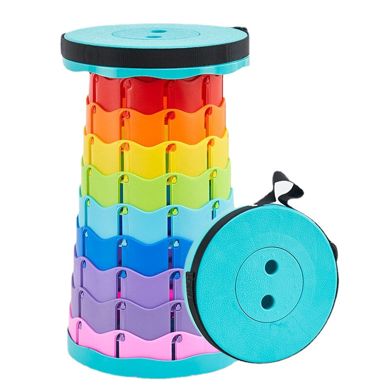 Outdoor Furniture Retractable Stool Folding Portable Stool Chair Height Adjustable Camping Fishing Telescopic Stool Convenient