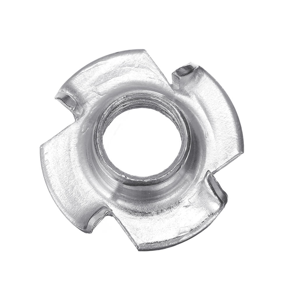 90Pcs Four Prong T Nut Inserts Carbon Steel Zinc Plated For Wood M3/M4/M5/M6/M8 Nut Assortment Kits