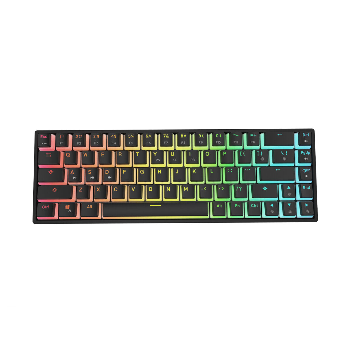 Wired Mechanical Keyboard Optical Switch Pudding Keycaps RGB 68 Keys 65% Hot Swappable Gaming Keyboard