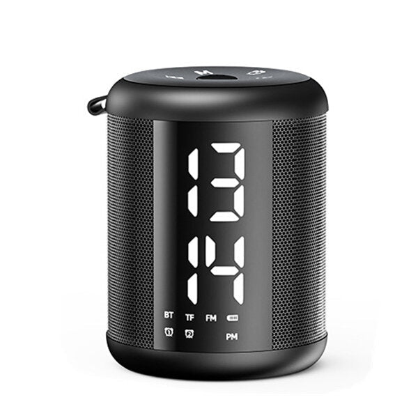 Dual Alarm Clock 9D Bass Stereo Bluetooth Speaker 20-Hour Playtime Support TF FM AUX