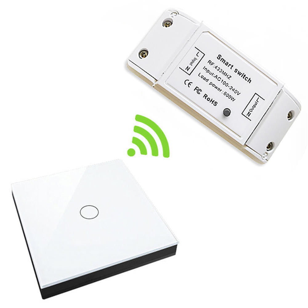 Wireless Wifi Tactile Smart Switch Lighting Remote Control 433 MHz Receiver for Smart Home
