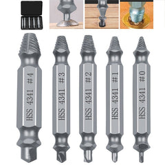 5pcs HSS Damaged Screw Extractor Drill Bits Guide Set Broken Easy out Bolt Screw Remover Tool