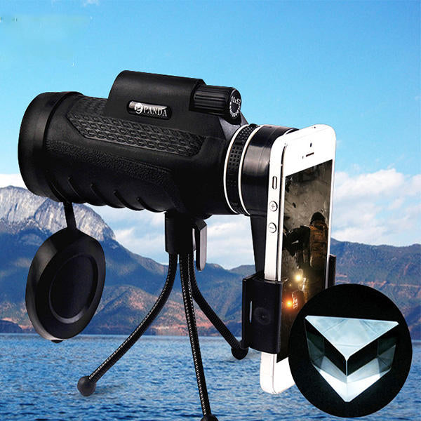 12X50 BAK4 HD Optical Monocular Hunting Camping Telescope Night Vision With Tripod
