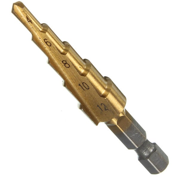 3pcs HSS Step Cone Drill Bit Titanium Hole Cutter Set 3-12/4-42/4-20mm