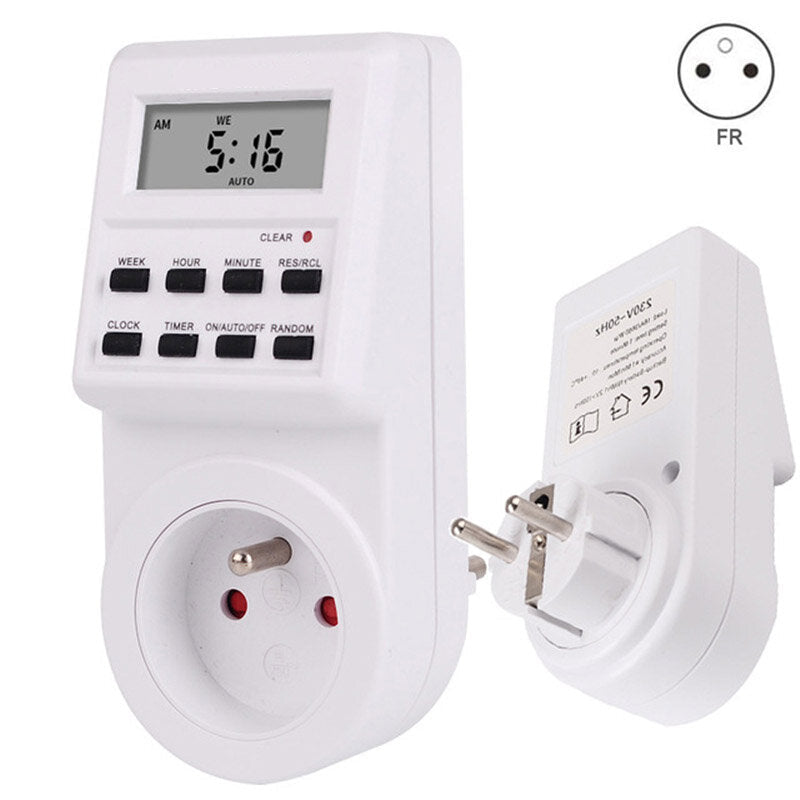 Timer Socket EU UK US FR BR Plug Programmer Digital Display Timing Switch Outlet