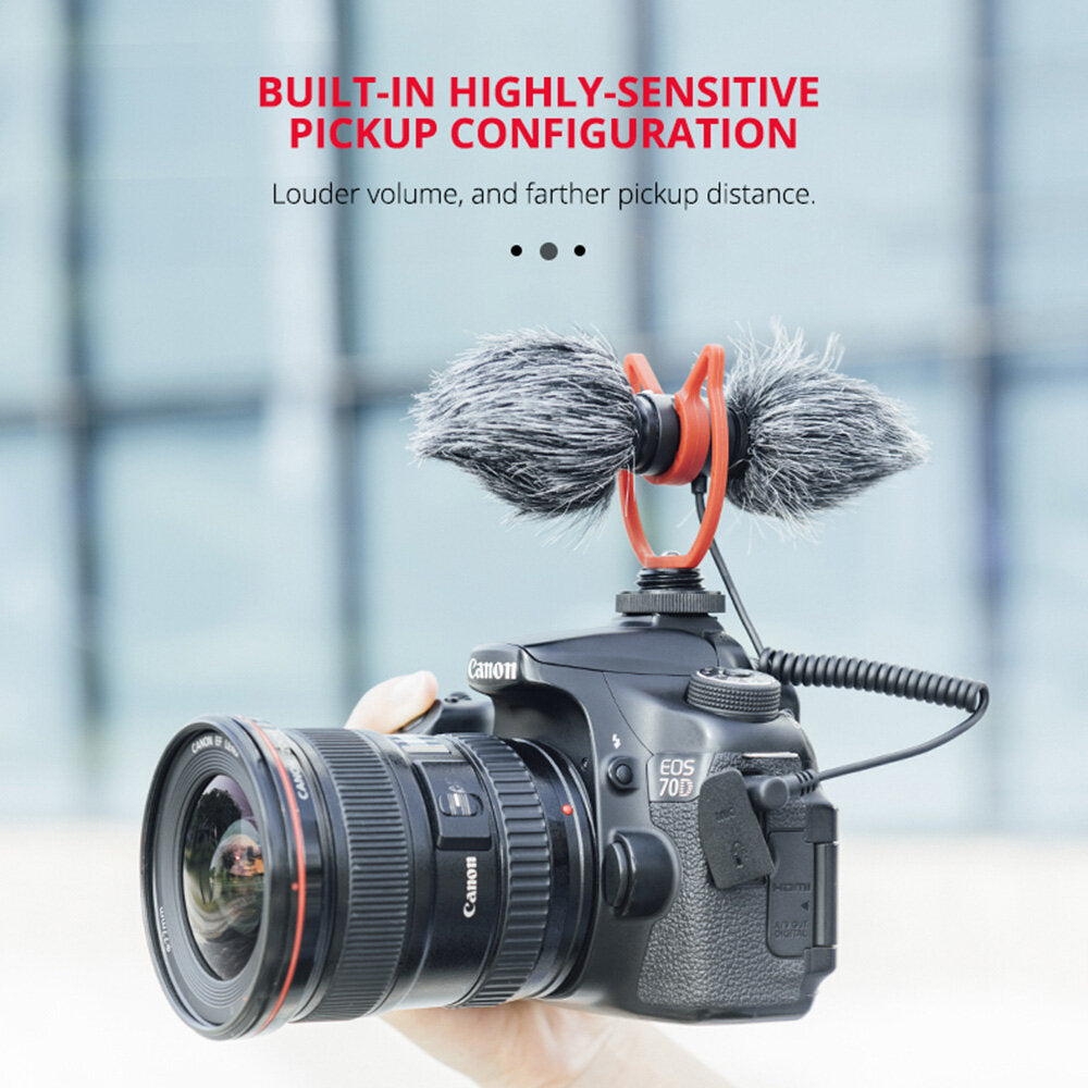 Microphone Double Directional Noise Reduction Recording for Mobile Phone DSLR Interview Broadcast Vlogging YouTube