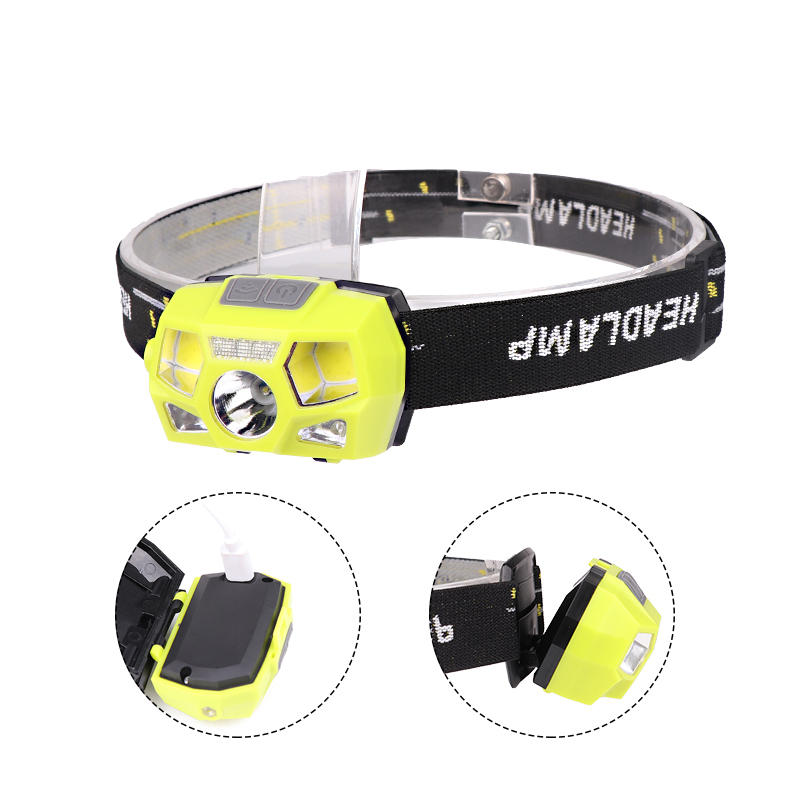 COB LED Headlamp USB Interface Waterproof Camping Hiking Cycling Fishing Light Bike Bicycle