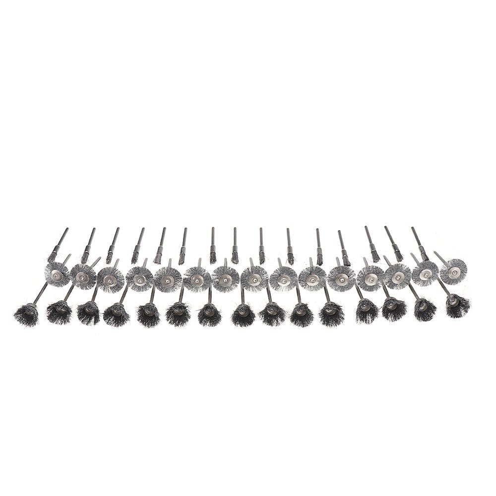 45pcs 3mm Shank Stainless Steel Wire Brush Polishing Wheel for Rotary Tool