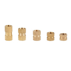150Pcs M5 Brass Cylinder Knurled Threaded Round Insert Nuts Embedded Nut Assortment Kit