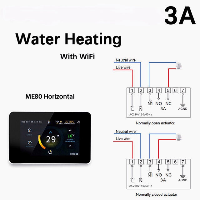 WiFi Smart 4.3" LCD Touch Color Screen Thermostat Heating Temperature Controller Works with Alexa Google Home