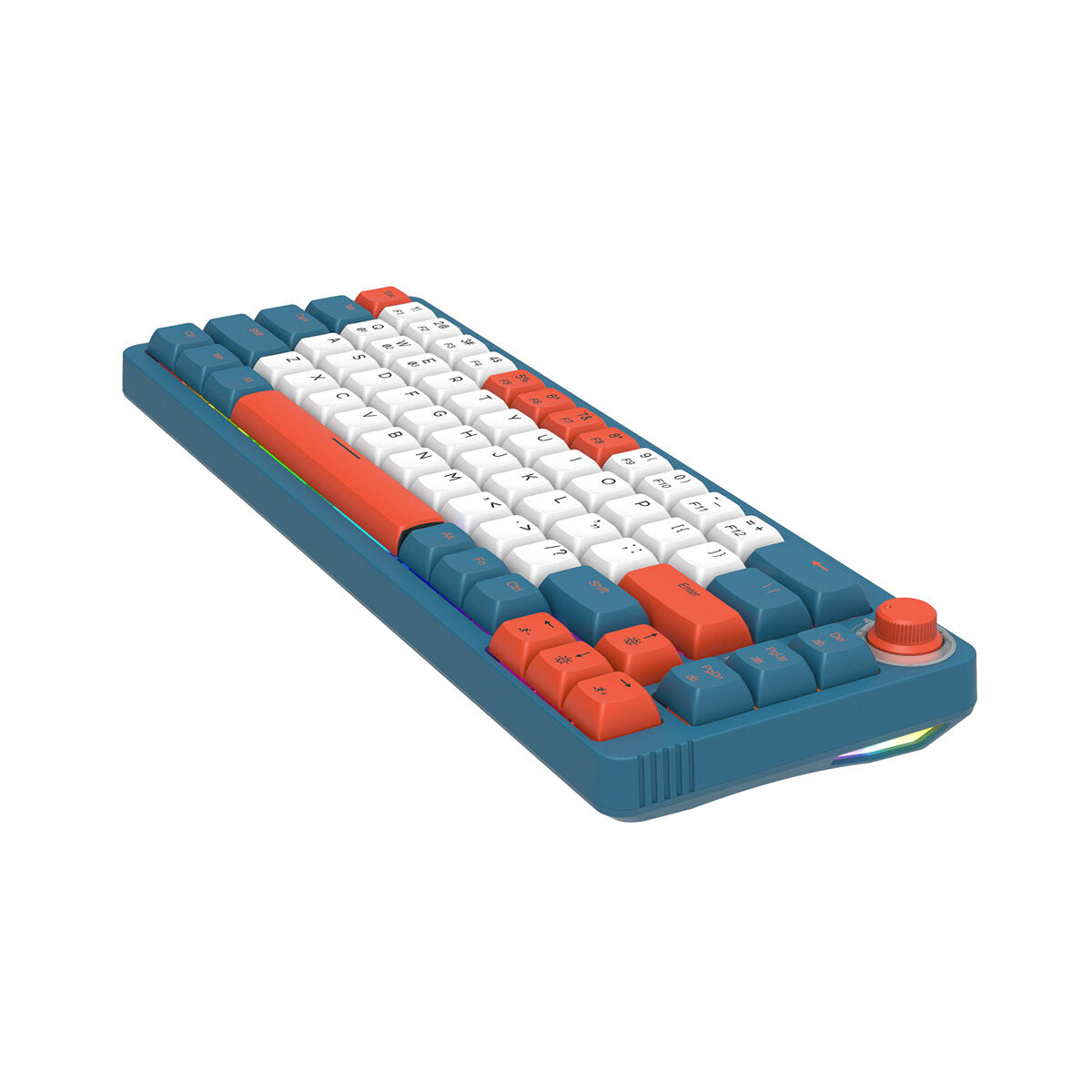 Custom Mechanical Gaming Keyboard 67 Keys RGB Switch Hot Swappable With Rotate Button