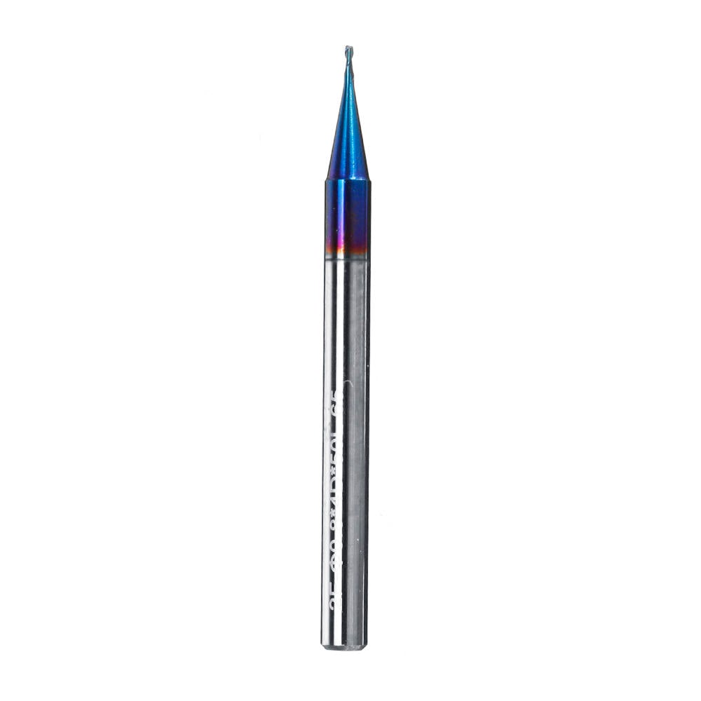 4pcs 2 Flutes HRC65 Milling Cutter 0.5-0.9mm Nano Blue Coating Carbide End Mill