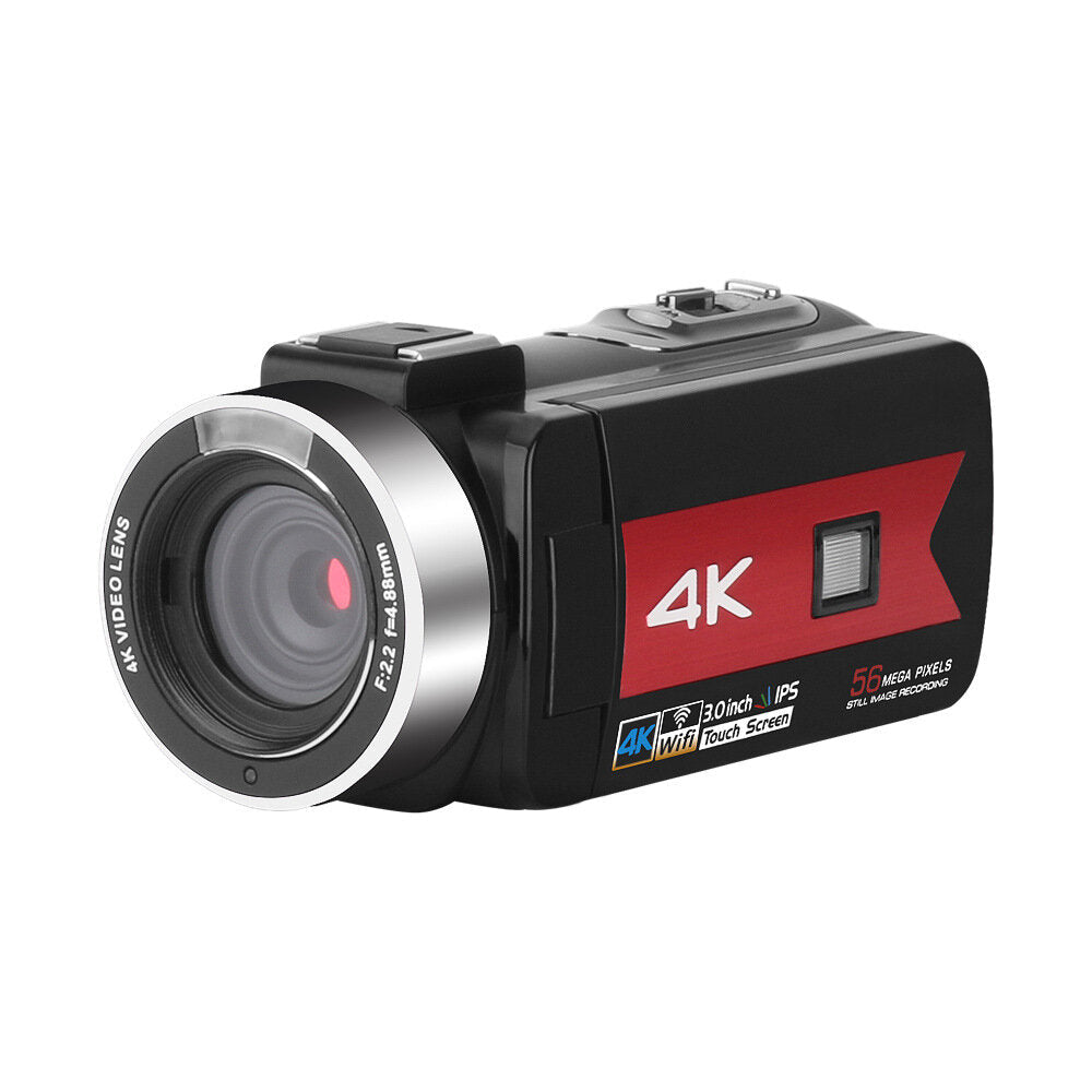 Zoom 4K Video Camera Camcorder for Youtube Live Broadcast IR Night Vision HD DV Video Recorder 5-axis Image Stabilization Anti-shake