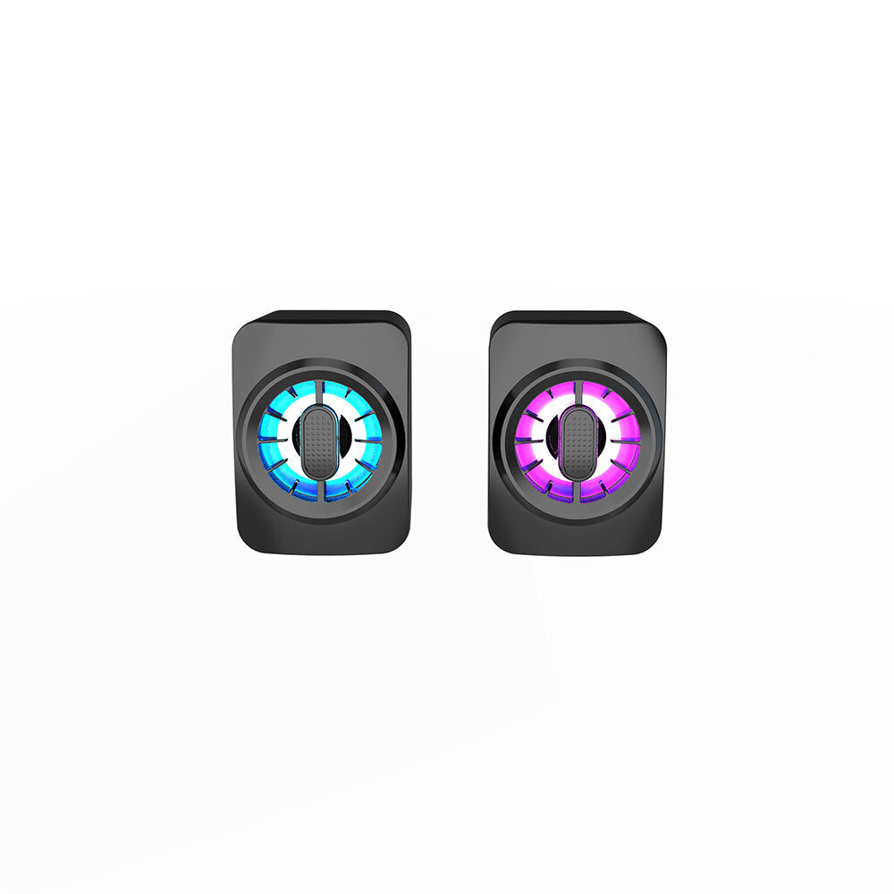 Computer Smart Portable Speaker 2.0 Channel Hi-Fi 3.5 Audio Interface RGB Cool Lighting Effect