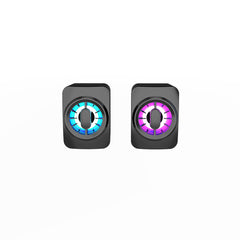 Computer Smart Portable Speaker 2.0 Channel Hi-Fi 3.5 Audio Interface RGB Cool Lighting Effect
