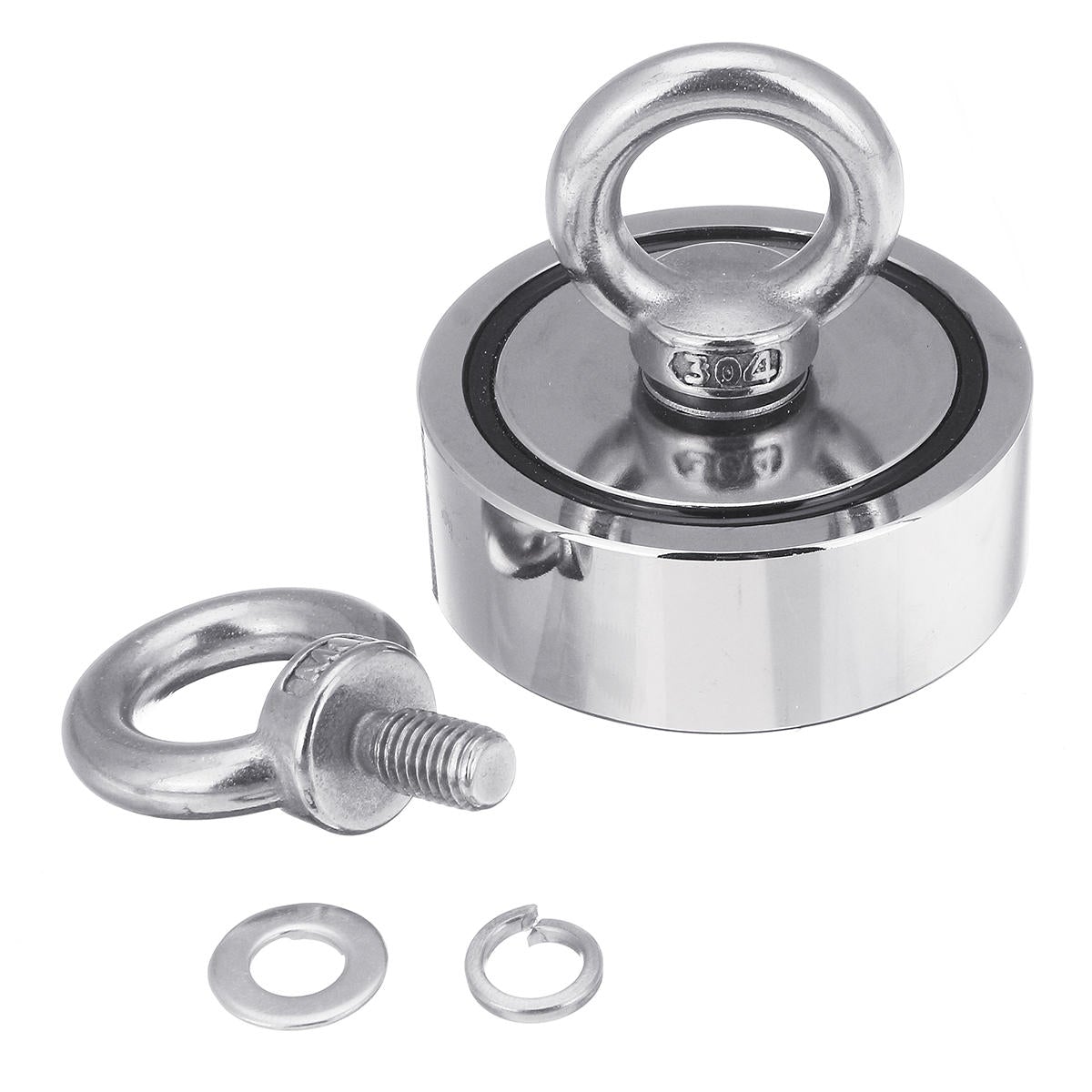 120KG Double Side Neodymium Recovery Magnet Hook Lifting Fishing Hunting Salvage Magnet