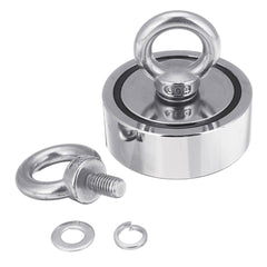 120KG Double Side Neodymium Recovery Magnet Hook Lifting Fishing Hunting Salvage Magnet