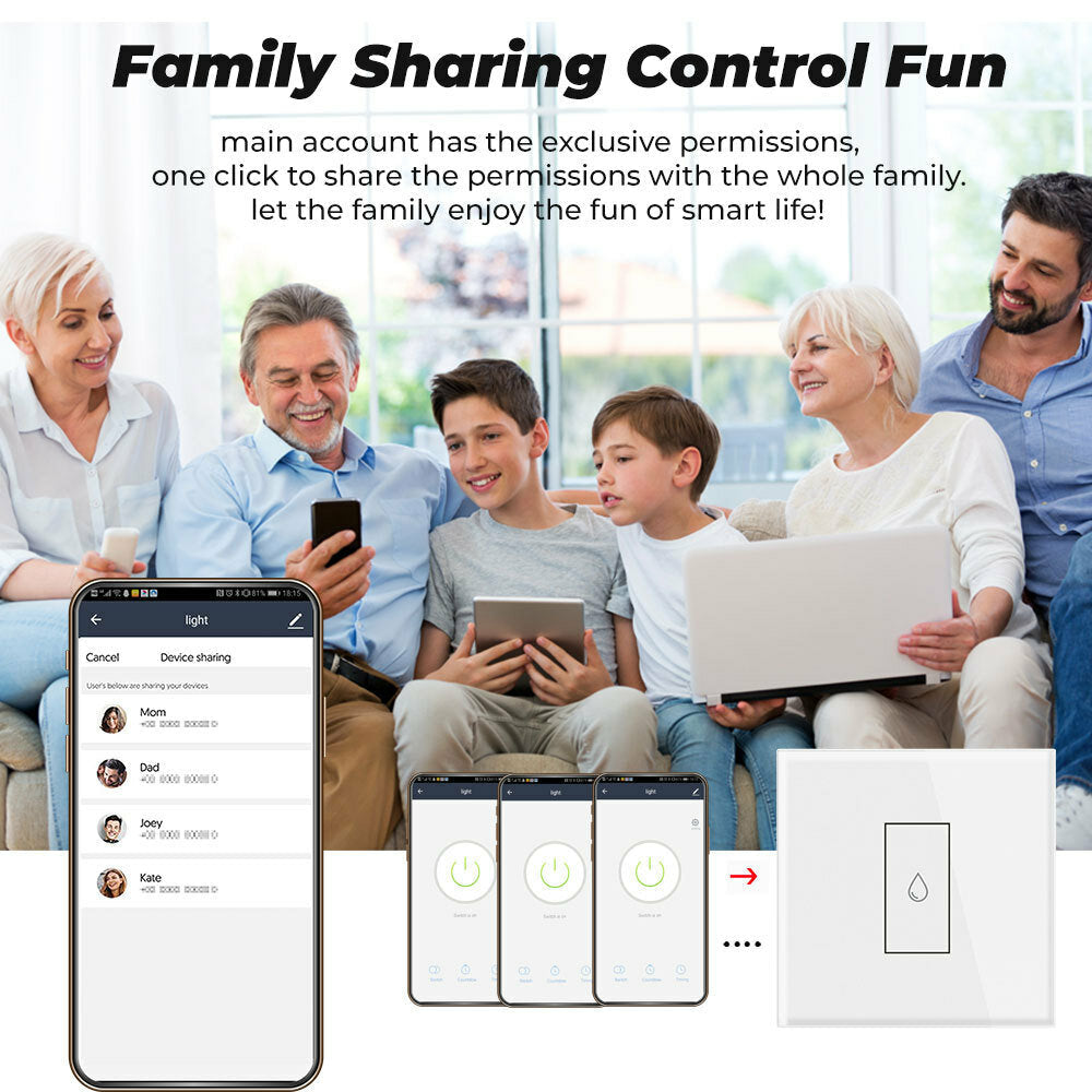 WIFI Water Heater Switch Touch Switch Zero Fire Tuya APP Timing Wifi Switch Remote Control Household Water Heater Switch