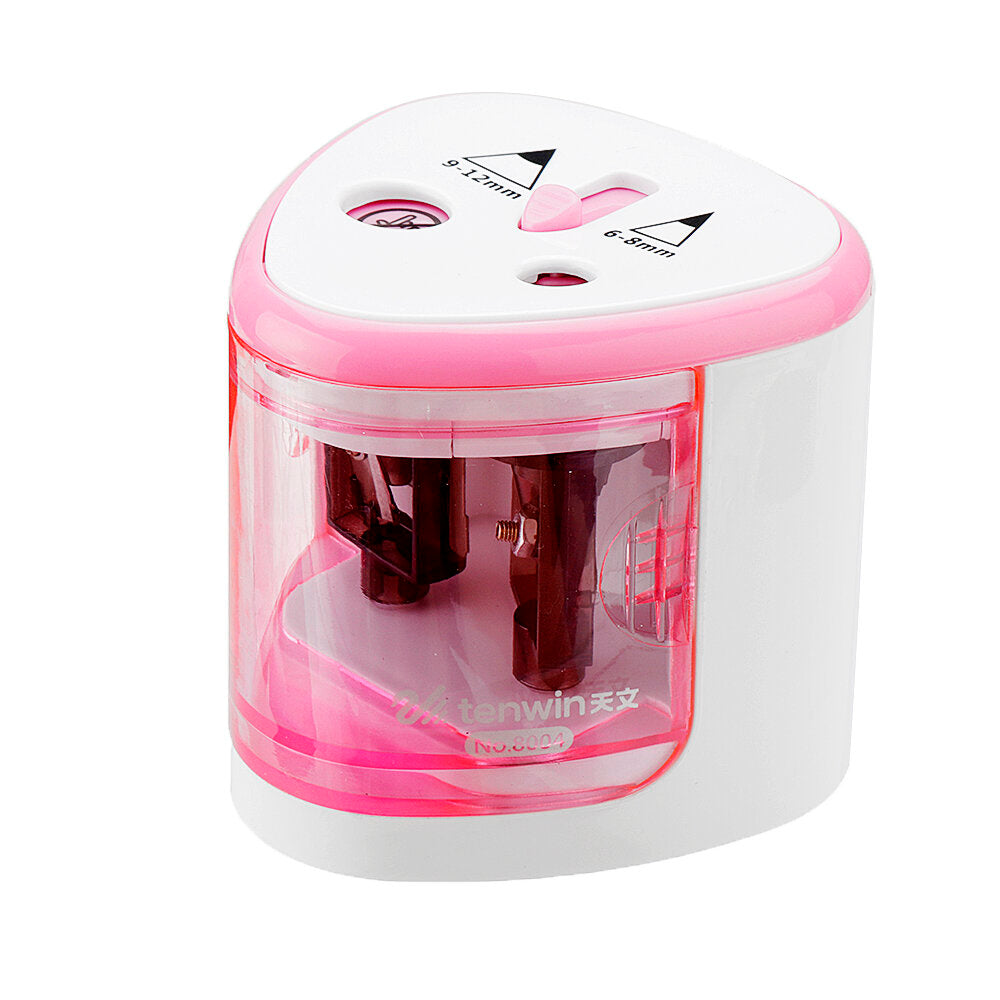 3 Color 2 Double Holes Automatic Electric Pencil Sharpener Home School Office Desktop Students Supplies