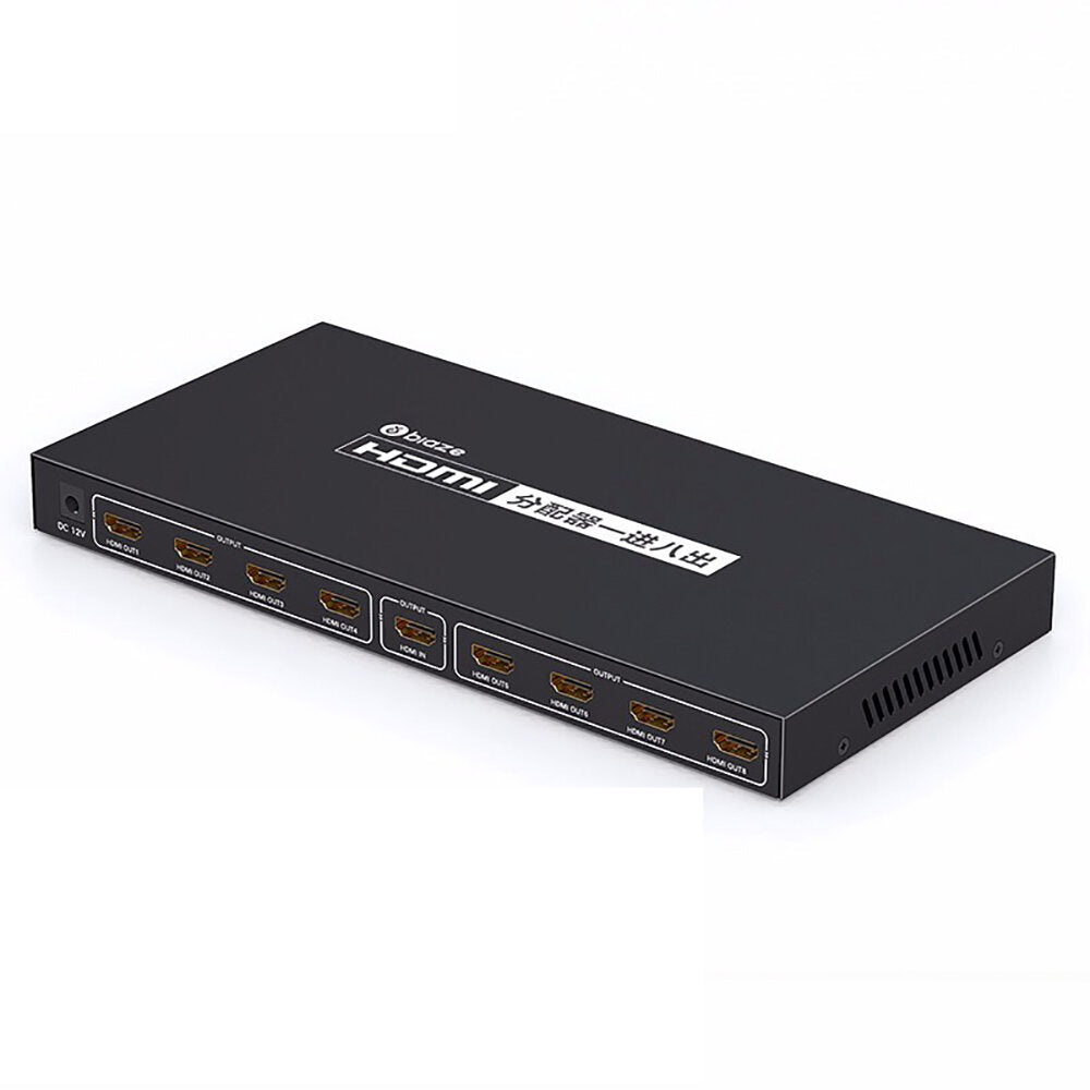 1 in 8 out HDMI-compatibility Splitter 4K/30Hz Resolution 5V Power Supply for Mac Windows PC Laptop