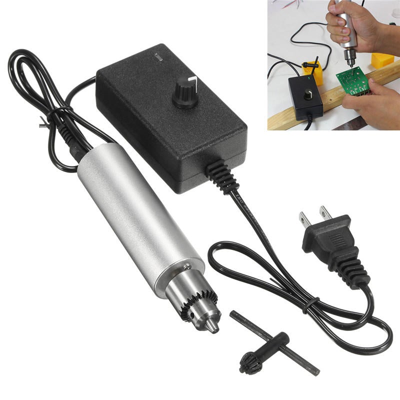 DC 6V-24V Mini Electric Hand Drill 385 DC Motor with JT0 Chuck Adjustable Speed DIY Tool