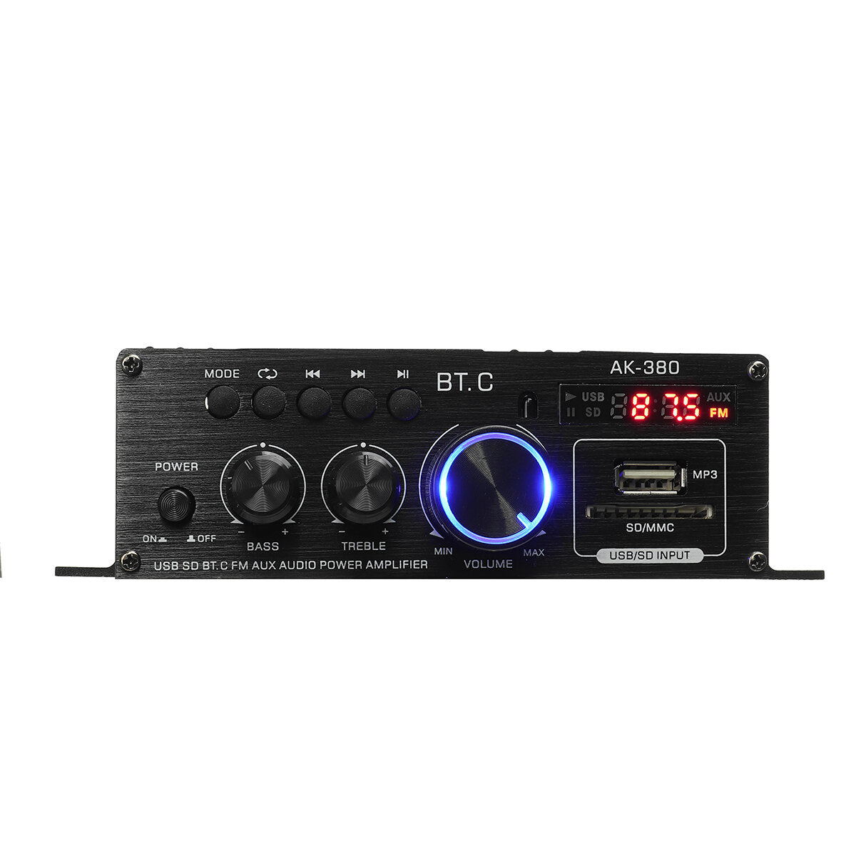 12V 40W+40W Bluetooth Car Home 12V/220V Power Amplifier Hi-Fi Audio Stereo Amp