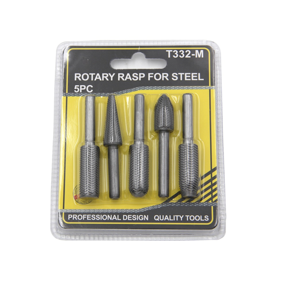 5pcs 6mm Shank Rotary Rasp Carbide Burr Rotary Cutter File wood working Metal Trimming Set Metal Polishing Repair Tool