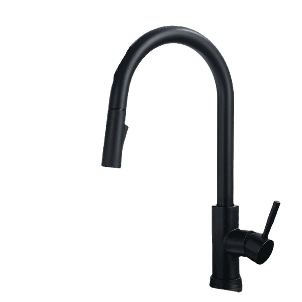 Matte Black Stainless Steel Kitchen Sink Faucets Mixer Smart Touch Sensor Pull Out Hot Cold Water Tap Crane