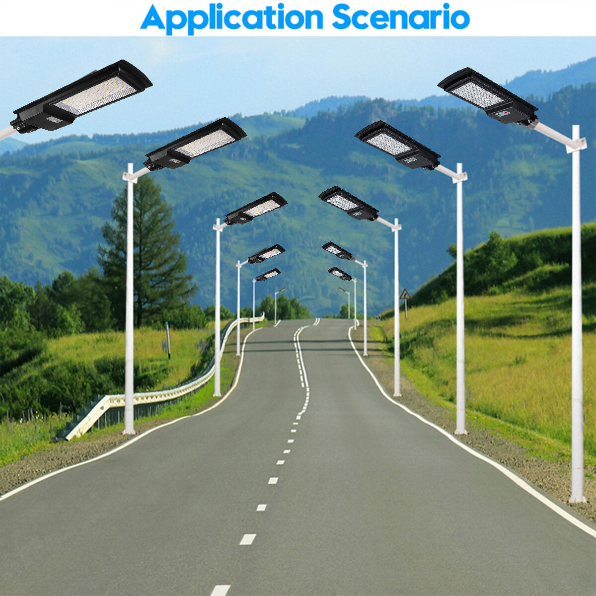 Radar Induction Solar Street Light Integrated Street Light New Rural Outdoor Waterproof Garden Light,80LED