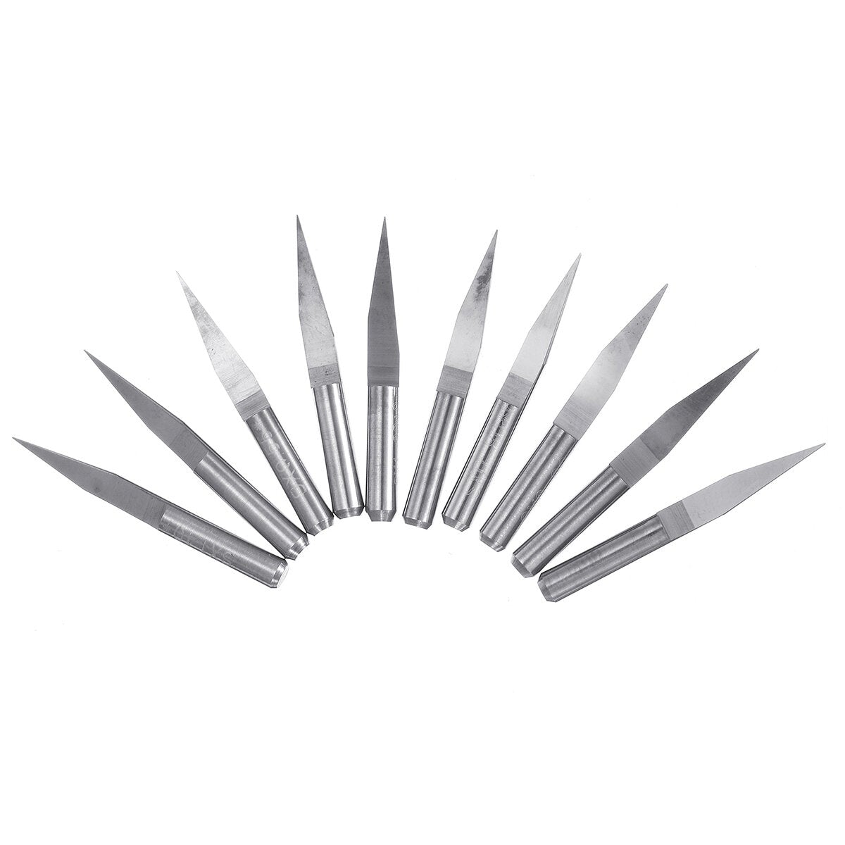 20pcs 0.1mm 10/15/20/30 Degree 3.175mm Carbide PCB Engraving Bit CNC Router Tool