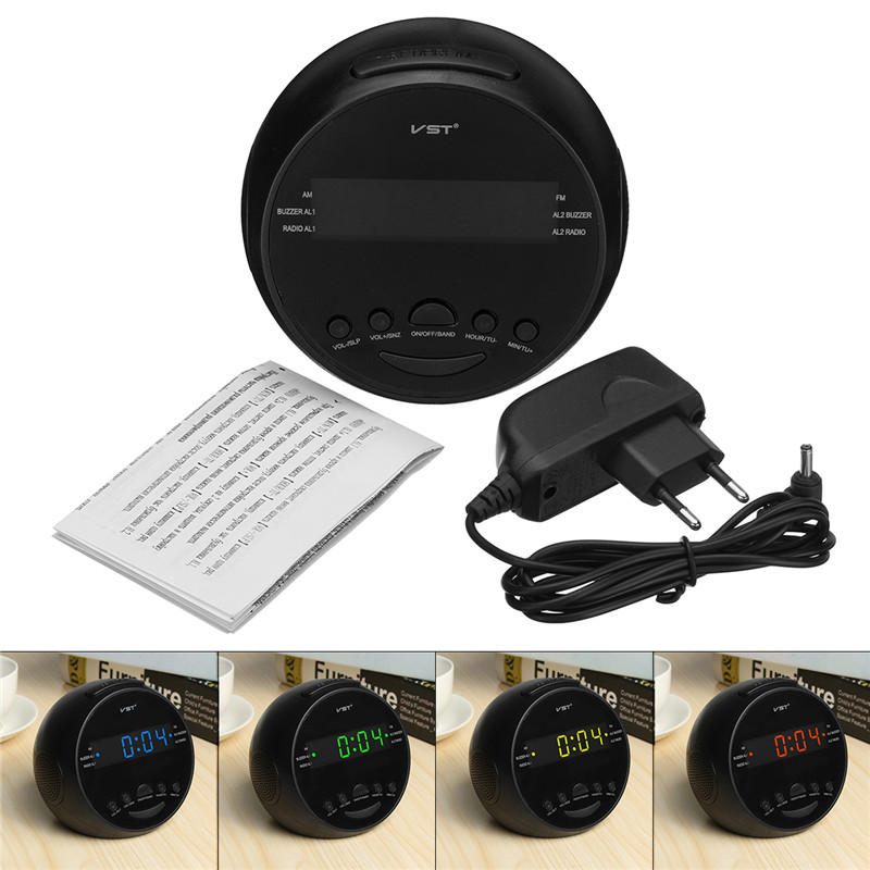 Multifunctional LED Digital Display Alarm Clock DC 5V AM/FM Dual Channel 0.6" LED Clock Radio Alarm Clock Desktop Table Clock